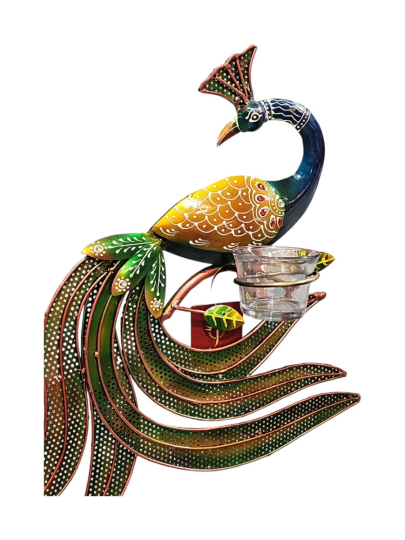 Pecock T light Wall Decor