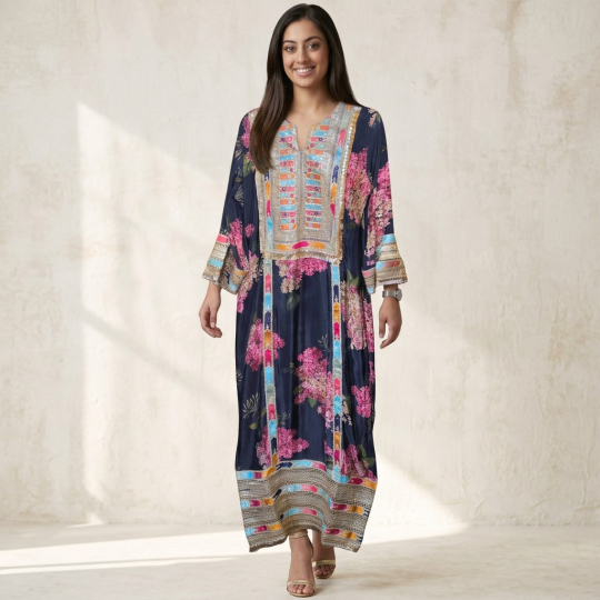 Black Garden Floral Maxi Dress