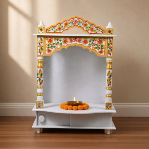 Floral Crown Painted Marble Temple — Floral Pillars