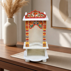 Ganesha Painted Marble Temple (Small)