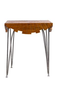 Wooden Sunburst Side Table