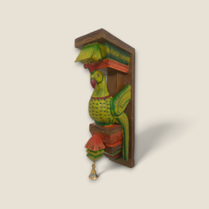 Brass Parrot Hanging Diya with bells
