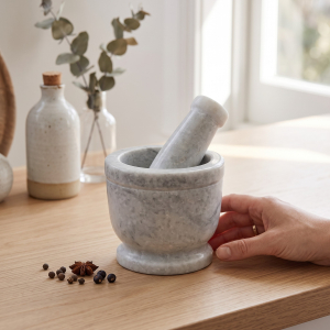 Grey Marble Mortar and Pestle