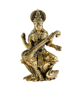 Lotus Brass Saraswati 4 inches