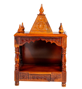 Wooden Mandir with Triangle Dome