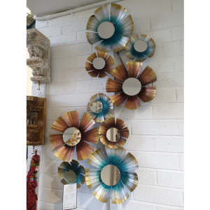 Iron Mirror Flower Wall Decor