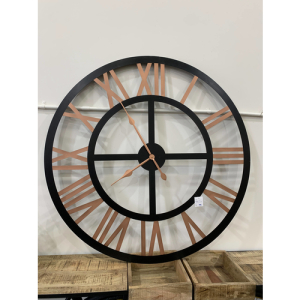 Iron Industrial Clock (Bronze Accents)