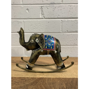 Iron Hand Painted Rocking Elephant (Assorted Colours)