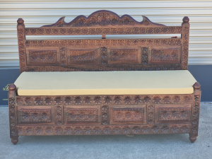 Hand Carved Wooden Bench