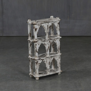 Antique White Wooden Temple Design Big Rack